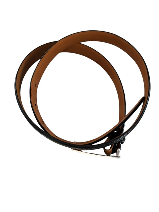 Lauren Ralph Lauren woman’s black leather belt with silver tone buckle Medium main image 11